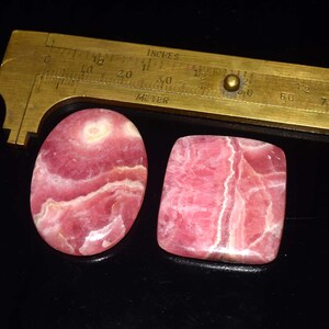 Cabochon di rodocrosite naturale 2 pezzi lotto, cabochon di rodocrosite naturale pietra preziosa sciolta, pietra preziosa di manganese rodocrosite, campione minerale