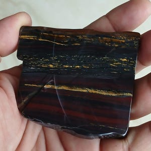 Losa rugosa de tigre de hierro natural pulida por ambos lados, losa de tigre de hierro para antigüedades y regalos, losas lapidarias, losas de roca, losas de exhibición