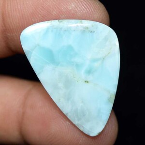 Cabujón de larimar natural, piedra preciosa de larimar, piedra preciosa de cabujón de lujo de larimar dominicano natural, piedra preciosa semipreciosa de pectolita de 25,50 cts