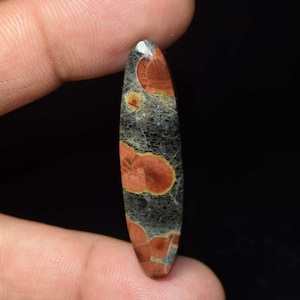 Cabochon ovale in ossidiana a forma di arachide da 15,40 ct - Pietra preziosa naturale lucidata per la creazione di gioielli - Forniture per gioielli con cristalloterapia