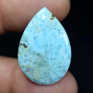 Pietra di Larimar naturale da 18,40 ct / Cabochon di Larimar blu / Pietra preziosa dominicana per la creazione di gioielli / Fornitura di cristalli curativi