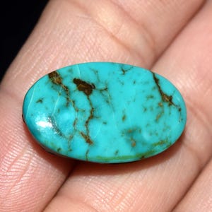 Turchese dell'Arizona "La Bella Addormentata", pietra preziosa ovale naturale in turchese dell'Arizona, turchese dell'Arizona per anello, ciondolo e braccialetto in argento, 19,55 carati