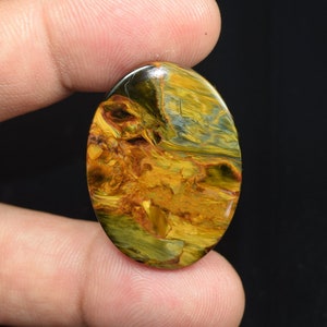 Gouden pietersiet, natuurlijke volledig gouden vuurpietersiet cabochon losse edelsteen, natuurlijke pietersiet cabochon, pietersiet hanger 31,60 cts