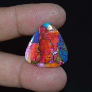 Cabochon di turchese rosa spinoso di rame, pietra preziosa naturale di turchese rosa spinoso di ostrica, ostrica rosa spinosa di alta qualità 19,25 carati