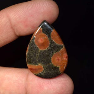 Cabochon a forma di pera in ossidiana color nocciola da 19,50 ct - Pietra preziosa naturale lucidata per la creazione di gioielli - Forniture per gioielli con cristalloterapia