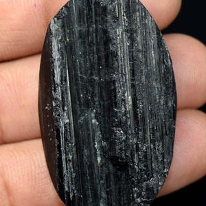 ブラックトルマリンカボション、天然ブラックトルマリンカボションルースジェムストーン、プロテクションストーン、ルートチャクラストーン、クリスタルヒーリング