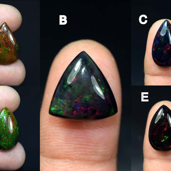 ETHIOPIAN BLACK OPAL 100 % Natural Lightning Fire Ethiopian Black Opal Natural Black Ethiopian Fire Opal Black Opal Welo Fire Opal  Kj135