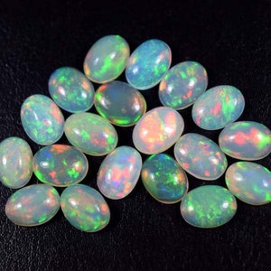 Opale, opale di fuoco etiope ovale cabochon lotto da 19 pezzi, opale di fuoco etiope naturale, opale di Welo cabochon, opale di fuoco, pietra preziosa opale etiope