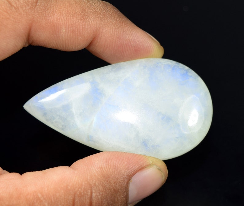 Loose Gems 100/% Natural Rainbow Moonstone 58 * 32 mm 128.80 Cts