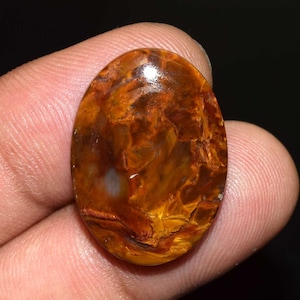 Cabochão de pietersita, pietersita dourada natural de fogo 23,60 cts, cabochão oval de pietersita natural, joias de pietersita, pingente de pietersita