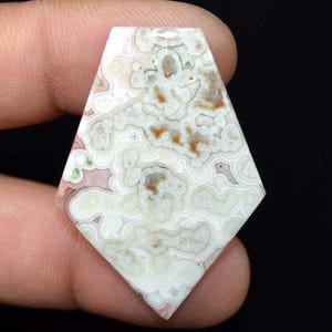 Agate folle dentelle, cabochon d'agate folle dentelle de créateur naturel, pierres précieuses en vrac agate dentelle folle, pendentif agate dentelle folle 37,15 cts