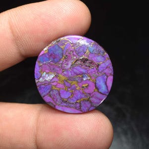Cabochon di turchese Mojave viola ramato, cabochon rotondo di turchese Mojave, pietra preziosa sfusa, pietra turchese, turchese Mojave viola 26,65 ct