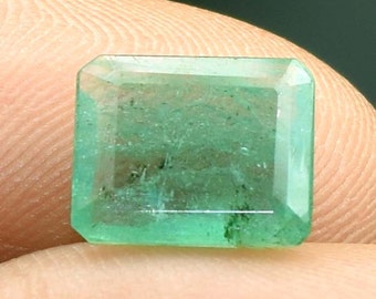 Natural Zambian Emerald Gemstone 1.60 Ct – Faceted Octagon Cut