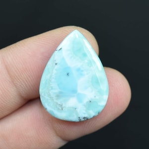 Pierre précieuse naturelle de larimar 18,00 ct | Rare cabochon de larimar bleu | Cristal de guérison en vrac | Fourniture de fabrication de bijoux | Pierre des Caraïbes