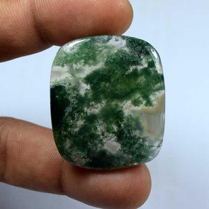 Pierre gemme cabochon d'agate mousse naturelle de 60,90 cts pour bijoux 38 x 32 x 5 mm