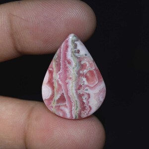 Rodocrosite naturale, pietra preziosa sciolta a forma di pera con cabochon di rodocrosite naturale, ciondolo con cabochon di rodocrosite, anello da 31,10 ct.