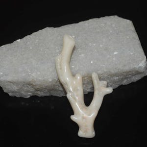 Stijlvolle natuurlijke witte koraaltak, Japans wit koraal, gepolijst koraal Angel Skin Coral Stick, koraalboomtak voor hanger
