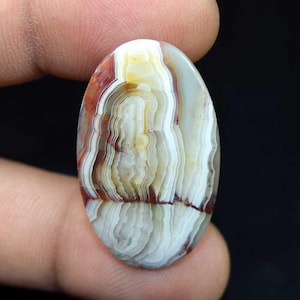 Agate folle dentelle, cabochon ovale agate folle dentelle de créateur naturel, pierres précieuses lâches agate dentelle folle, pendentif agate dentelle folle 22,60 cts