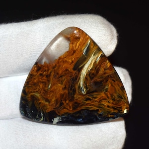 Straordinario cabochon di pietersite di fuoco dorato, pietersite naturale, pietra preziosa cabochon di pera di pietersite naturale, pietersite per ciondolo 76,70 ct
