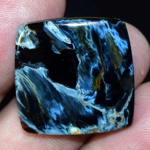 Pietersite Cabochão Pedra Preciosa, Pietersite Almofada Cabochão Azul Fogo Natural Pedra Preciosa Solta, Pietersite Cabochão Natural 29,15 Cts