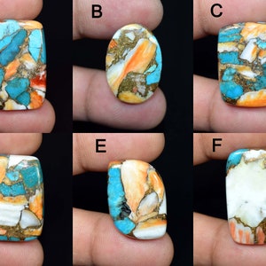 Cabochon Mojave Spiny Oyster Copper Turquoise Cabochon Pietra preziosa sciolta, Cabochon naturale Mojave Spiny Oyster Turchese, Turchese JU329