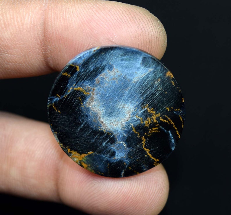 100 /% Natural Chatoyant Pietersite Round Cabochon Loose Gemstone Cabochon 36.70 Cts