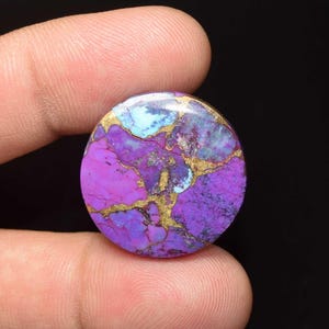 Cabochon di turchese Mojave viola ramato, cabochon rotondo di turchese Mojave, pietra preziosa sfusa, pietra turchese, turchese Mojave viola 23,50 ct