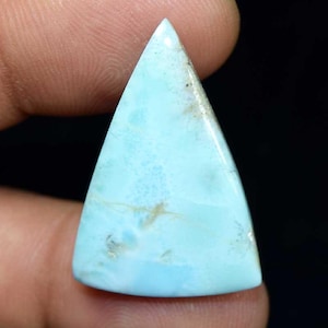 Cabochon triangulaire en larimar naturel, pierre précieuse de larimar, cabochon triangulaire en larimar dominicain naturel, pierre précieuse de pectolite, larimar 23,10 ct