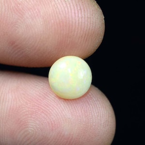 Opale, pietra preziosa opale, cabochon opale, fuoco naturale opale etiope rotondo cabochon pietra preziosa sciolta, opale etiope naturale, opale Welo 1,40 ct