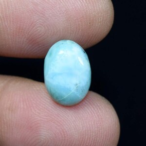 Bague cabochon ovale en larimar naturel, pierre précieuse de larimar, pierre précieuse de cabochon ovale en larimar dominicain naturel, pierre précieuse de pectolite 6,00 cts bague en larimar