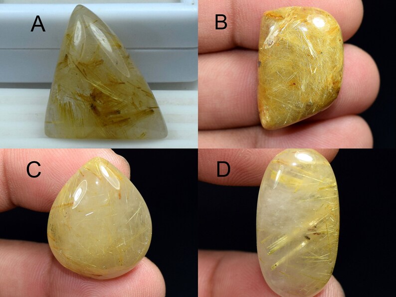 GOLDEN RUTILE QUARTZ 100/% Natural Golden Rutile Cabochon Loose Gemstone For Wire Wrapping Jewelry Rutile Pendant Rutile Ring Jewelry IN160