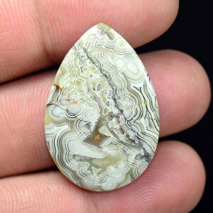 25,10 cts Pierre d'agate folle en dentelle, cabochon poire en agate folle en dentelle de créateur naturel, Pierres précieuses en vrac d'agate en dentelle folle, agate en dentelle folle