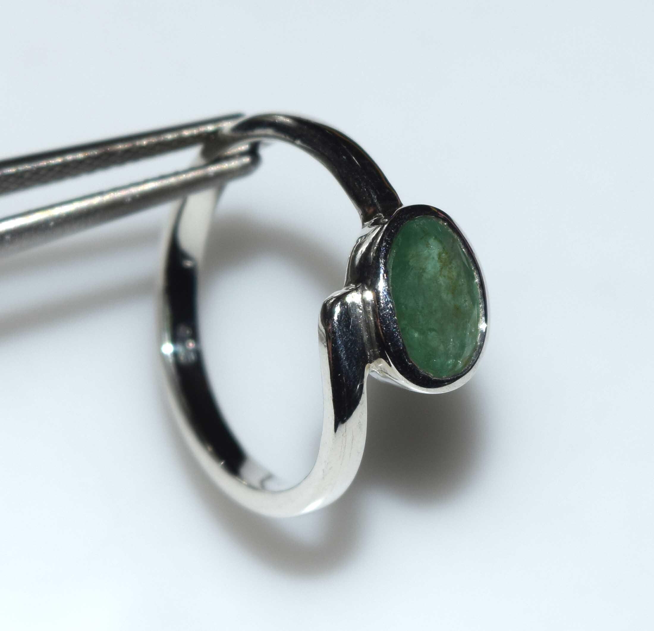925 Sterling Silver Ring, Emerald Ring, Birthday Ring