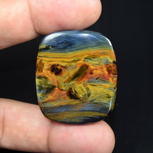 Cabochão de Pietersita de Fogo Dourado, Cabochão de Almofada de Pietersita de Fogo Natural Pedra Preciosa Solta, Cabochão de Pietersita 59,50 Cts