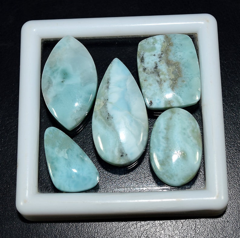 Pectolite Semi Precious Gemstone Sky Blue Larimar Loose Crystal LAR155 NATURAL LARIMAR Cabochon 100/% Natural Larimar Cabochon