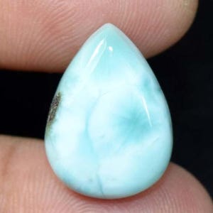 Cabochon naturel poire larimar, pierre précieuse de larimar, pierre précieuse naturelle dominicaine cabochon poire larimar, pierre précieuse pectolite, larimar 16,85 cts