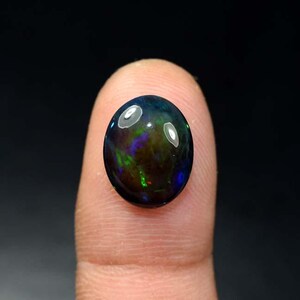 OPALE NERO, Opale nero etiope, 100% naturale Opale nero etiope cabochon di fuoco fulmineo, Opale di fuoco etiope cabochon 4,70 Ct