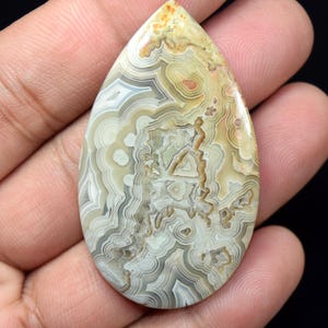 Pierre d'agate folle en dentelle 54,95 cts, cabochon poire en agate folle en dentelle de créateur naturel, Pierres précieuses en vrac d'agate en dentelle folle, agate en dentelle folle