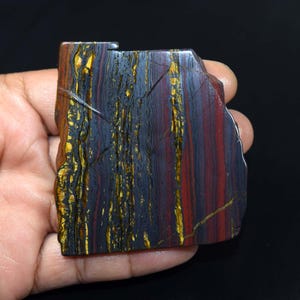 Lastra grezza di ferro naturale Tiger lucidata da entrambi i lati, lastra di ferro Tiger per scopi antichi e da regalo, lastre lapidarie, lastra di roccia, lastra espositiva