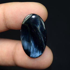 13,30 Ct natürlicher Pietersit Cabochon | Blauer Wirbel Edelstein | Ovaler Kleinstein 28 x 16 mm | Schmuckherstellung | Heilender Kristall | Sammlerstück