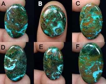 Chrysocolla Cabochon, Metaphysical Green Healing Crystal Natural Stone Of Forgiveness ,Natural Chrysocolla Cabochon OR106