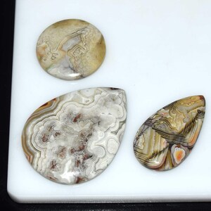 Crazy Lace Achat Cabochon 3 Stück Lot, natürliche Designer Crazy Lace Achat Cabochon, Crazy Lace Achat Edelstein, Edelstein für die Schmuckherstellung