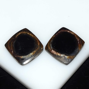 Par de aretes de gronates septarianos 100 % naturales de 16,30 ct., par de cabujón, par de piedras preciosas combinadas, gronates septarianos de diseñador
