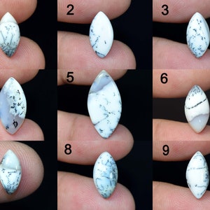 Ópalo dendrítico natural con base plana, cabujón marquesa, gemas de ópalo dendrítico, anillo de ópalo, tamaño de colgante, Ópalo dendrítico DO104