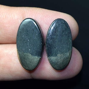 Cabochons ovales en or Apache naturel 29,65 cts | Paire de boucles d'oreilles assorties | Cabochons de créateur pour la fabrication de bijoux