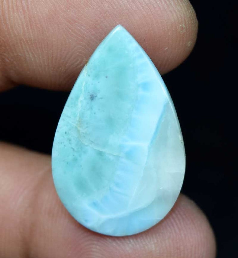 Pectolite Semi Precious Gemstone Sky Blue Larimar Loose Crystal LAR378 NATURAL LARIMAR Cabochon 100/% Natural Larimar Cabochon