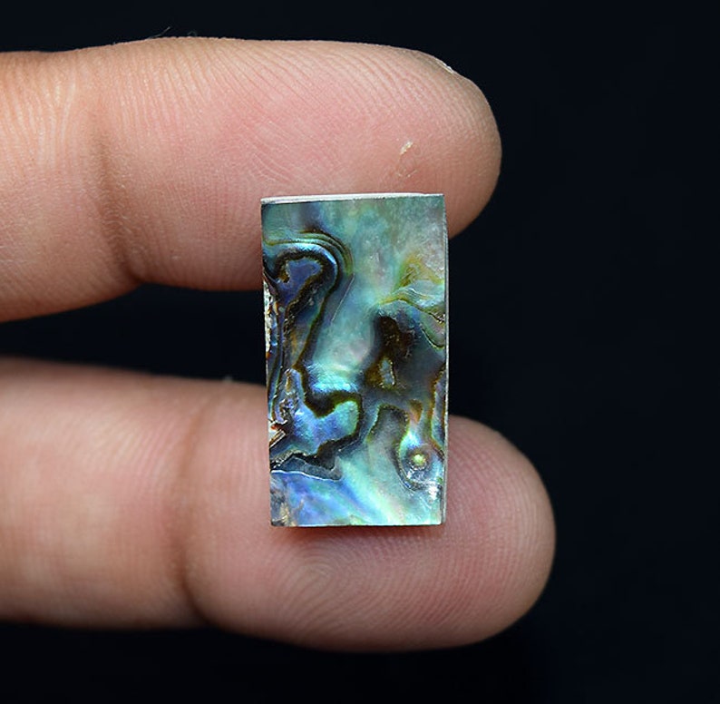 Natural Abalone Shell Cushion Cabochon Curvy From Back Side Loose Gemstone For Making Silver Pendant Or Ring Ladies Ring Pendant 6.60 Cts