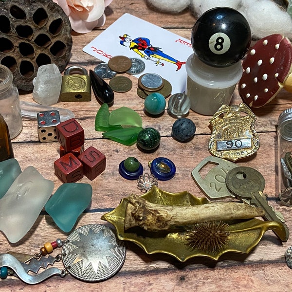 Crowcore Mystery Bag 2 Sizes, Corvidcore, Goblincore, Found Shinies