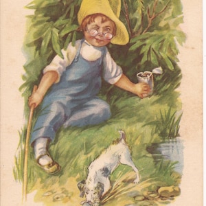 Carte postale humoristique ancienne, illustrée