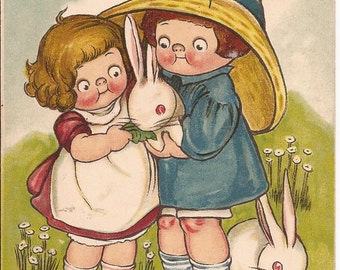 Raphael Tuck and Sons "Happy Easter" series No. 1002,  1910's postcard